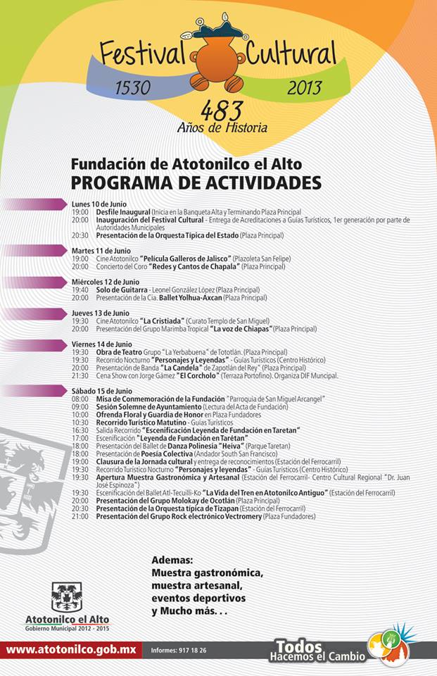 Atotonilco el Alto celebra 483 años de su fundación