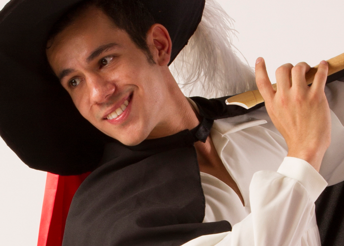 Fotografía del personaje del flautista de Hamelin.