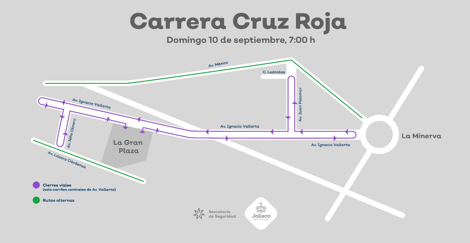 Realizarán cierres viales por tres carreras pedestres