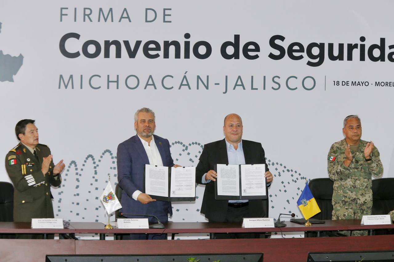 Firman convenio Jalisco y Michoacán para impulsar agendas conjuntas en seguridad, economía, salud, cultura, medio ambiente y educación 